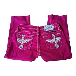 Miss Me Jeans 12 Girls Youth Size Pink Denim Capri Modern